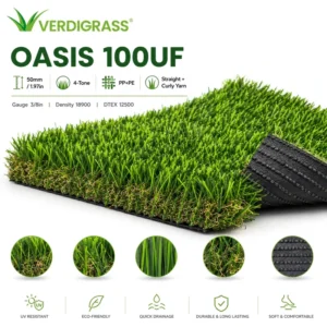 Heavy Duty 50mm Soft Artificial Grass for Public Park Pathways and High-Use Landscapes Synthetic Lawn