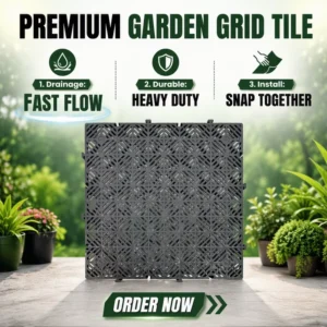 Heavy Duty Drainage Floor Mat Interlocking Grid Tile WPC Warehouse Workshop Garage Gym Anti Slip Waterproof Eco Friendly