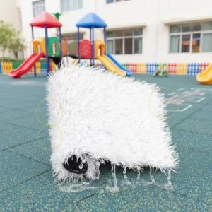 Heavy-Duty White Artificial Grass with Advanced Drainage for Outdoor Commercial Use