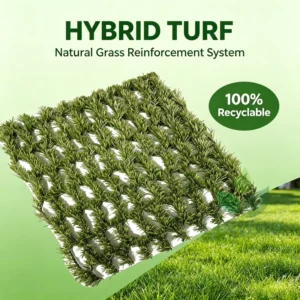 Heavy Traffic Commercial Hybrid Turf Grass Durable Artificial Grass Carpet for Public Landscape Lawn Installation System