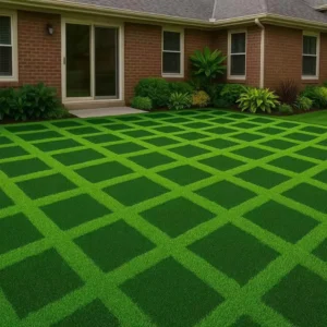 High-Density Artificial Grass Turf for Community Parks Outdoor Events Custom Pattern