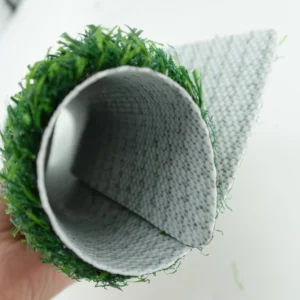 High-Density Artificial Turf Grass with TPR Rubber Glue Backing Water-Resistant Green White Indoor Use