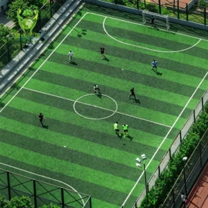 High Density Faux Grass UV Resistant Non toxic RoHS Compliant Artificial Turf for Football Soccer Field Sports Court
