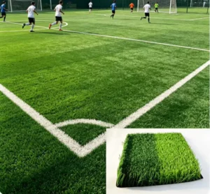 High-Density Fireproof 20mm 7200 Dtex Artificial Grass Mat for Indoor and Outdoor Soccer Fields and Training Grounds