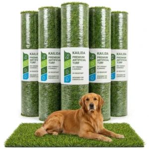 High Density Fireproof 50mm Soft Plastic Artificial Grass Roll for Outdoor Dog Run Durable Easy to Clean Pet Turf