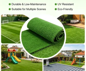 High-Density Football Artificial Grass for School Stadiums and Sports Fields, Easy Installation