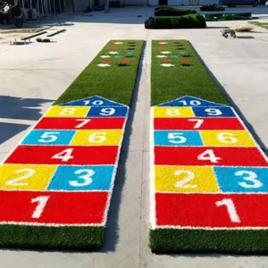 High-Density Wear-Resistant Sports Artificial Turf with PE Fiber, PET Base, and Eco Backing for Football Fields and Playgrounds