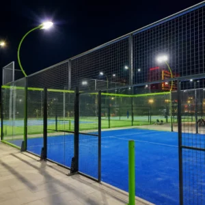 High Quality New Design Modular Outdoor Sports Court with Tempered Glass Mesh Fence and LED Lighting for Cricket Grounds