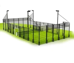 Hot Dip Galvanized Padel Court for Padel Competitions with Tempered Glass Fence and Anti-UV Artificial Turf