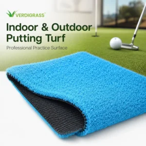 Indoor Golf Putting Practice Mat 15mm Soft Artificial Grass Turf Realistic Training Carpet Portable with Carrying Bag