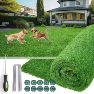 Indoor Outdoor Artificial Turf Grass Synthetic Fake Grass Rug with Drainage Holes