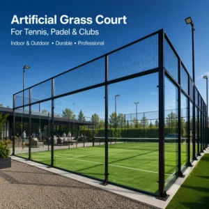 Indoor Outdoor Panoramic Padel Tennis Court 20x10m Big Net Paddle Court Without Roof Sports Field with Blue Artificial Turf