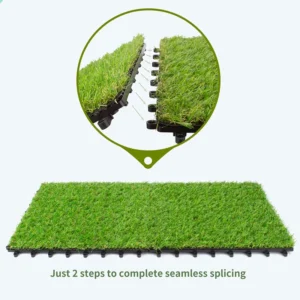Interlocking Artificial Grass Tile Modular Synthetic Turf Flooring for Balcony Patio Backyard Garden DIY Deck