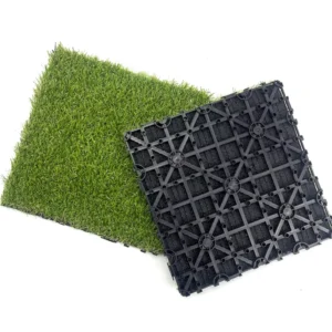 Interlocking Artificial Grass Tiles 30x30cm Self-Draining DIY Install Patio Balcony Garden Landscape