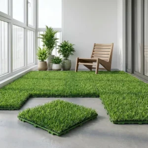 Interlocking Artificial Grass Tiles for Indoor Outdoor Garden Landscaping and Decks