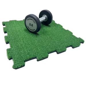 Interlocking Noise and Shock Absorption Artificial Turf Rubber Flooring Tile for Outdoor and Indoor Commercial Gyms