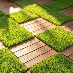 Interlocking PVC Artificial Grass Tiles 20mm Backyard Garden DIY Movable Lawn Floor