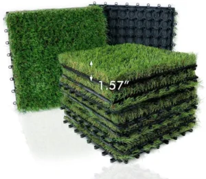 Interlocking Self-Draining Mat Flooring Indoor Outdoor Dog Pet Decor Pad Artificial Grass Tiles