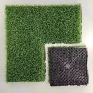 Interlocking Synthetic Indoor Outdoor Artificial Grass Turf Tile Waterproof Plastic for Backyard and Football Court