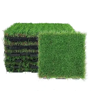 Interlocking Waterproof Plastic Artificial Turf Tiles for Indoor/Outdoor Pet Potty Balcony Deck and Garden Flooring