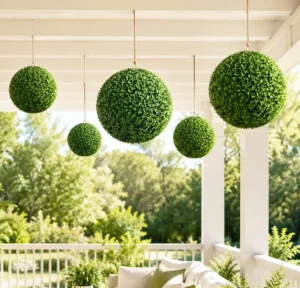 Large Artificial Topiary Balls Boxwood Faux Green Sphere Plants Set Indoor Outdoor Patio Garden Landscape Home Decor
