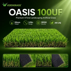Luxury 50mm 4-Tone High Density Soft Eco-Friendly Artificial Grass for Villa Landscaping