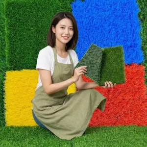 M08 DIY Interlocking Artificial Grass Tiles 30x30cm UV Warranty Multi-Color Synthetic Turf for Patio Balcony Outdoor