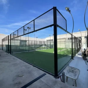 Manufacturer Panoramic Hot-Dip Galvanized Outdoor Padel Tennis Court Equipment, 12mm Artificial