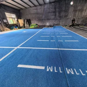 Mixed Color Logo Custom Fitness Flooring Gym Sled Pushing Turf 15MM PE Material Size Custom Turf Grass Mat High Quality