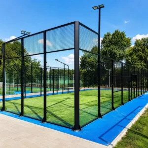Mobile Portable Padel Court Outdoor Padel Tennis Court 20x10m Kit Prefabricated Steel Tempered Glass Turf