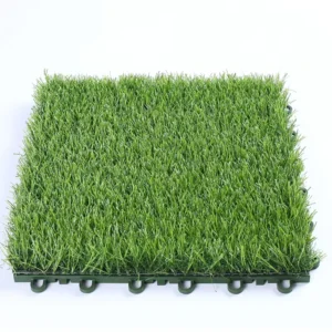 Modular Waterproof Durable Eco-Friendly Artificial Grass Tiles with Interlocking Base for Garden and Backyard Landscaping