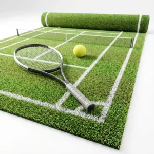 Multi-Sport Artificial Grass Turf with Line Markings, Fireproof, Waterproof, Soft, 50 mm Pile for Outdoor Cricket and Field Sports