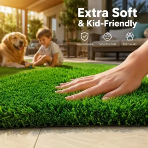 Natural Looking 4 Tone Artificial Turf High Density Synthetic Grass Low Maintenance Landscaping Turf for Backyard Patio