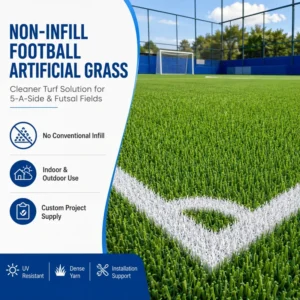 Non Infill Football Artificial Grass Synthetic Turf for 5 a Side Futsal Soccer Field Indoor Outdoor Sports Flooring
