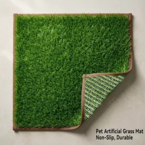 Non Toxic Knitted Artificial Grass Pad No Glue Eco Friendly Synthetic Turf Mat for Balcony Dogs Toilet Training
