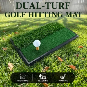 OEM Dual Turf Golf Hitting Mat with Anti-Slip Rubber Base, Indoor Backyard Driving Range Practice Mat