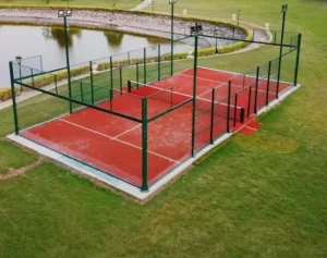 Outdoor Padel Court Equipped with Hot Dip Galvanized Steel Frame Tempered Glass Enclosure UV Resistant Artificial Turf