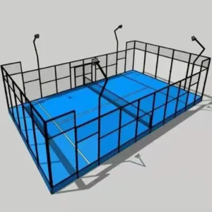 Outdoor Padel Court Hot-Dip Galvanized Steel Frame Tempered Glass Enclosure UV-Resistant Artificial Turf