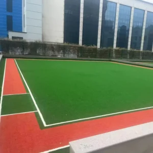 Outdoor Red Curly Artificial Grass Putting Green for Professional Gateball Field Training Playground