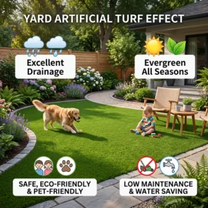 PE Artificial Grass Carpet 20mm-30mm Fireproof Waterproof Outdoor Lawn