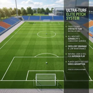 PE Artificial Grass for Football Stadium & Soccer Pitch Indoor Outdoor Sports Field Synthetic Turf Carpet