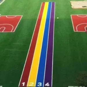 PE Artificial Lawn Colorful Running Track Carpet for Outdoor Amusement Parks and Kindergartens Sports Fields