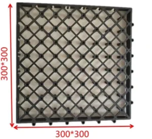 PP Interlocking Black Floor Deck Tiles with Plastic Base