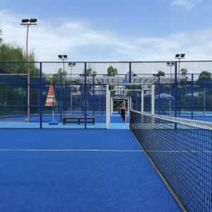 Padel Manufacturer Hot Dip Galvanized Panoramic Padel Tennis Court 20x10m 12mm Tempered Glass 200W LED Light Customized