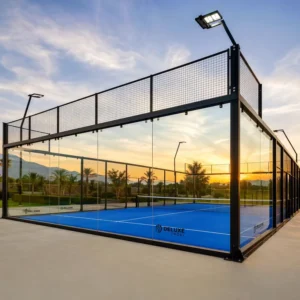 Panoramic Commercial Padel Tennis Court System with LED Lighting for Club