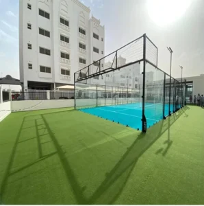 Panoramic Outdoor Padel Court Complete Setup with Galvanized Steel Frame and Artificial Turf
