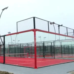 Panoramic Padel Court 10m x 20m Galvanized Steel Tempered Glass 12mm Artificial Turf Outdoor Use