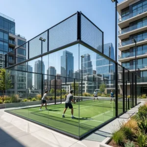 Panoramic Padel Court Professional Artificial Turf Ensuring Consistent Ball Bounce and Player Traction Sports Club