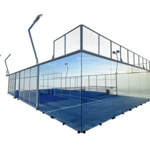 Panoramic Padel Court with LED Lighting Outdoor Paddle Tennis Court Complete Set Artificial Turf Glass