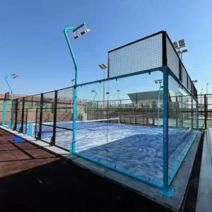 Panoramic Padel Tennis Court 10X20m With Roof LED Lights for School University Sports Facility